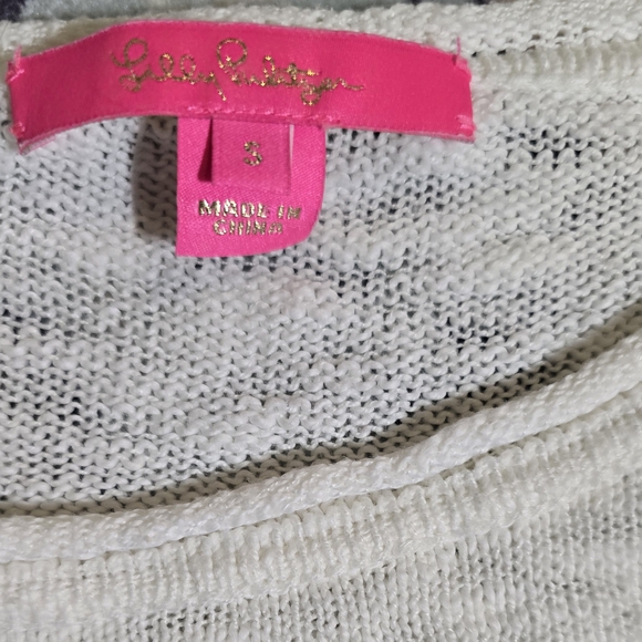 Lilly Pulitzer Danette Sunny Intarsia Sweater White Knit Small - Picture 2 of 4